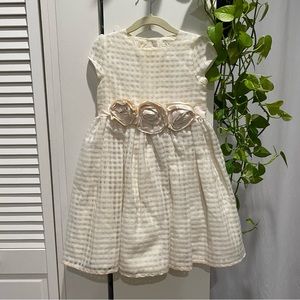 Janie and Jack Special Occasion Girls Cream Rosette Dress